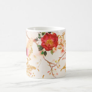 Watercolor-Blüte BlumenButtefly errötet Glitzer Kaffeetasse