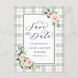 Watercolor-Blüte, die Save the Date Wedding ist Ankündigungspostkarte