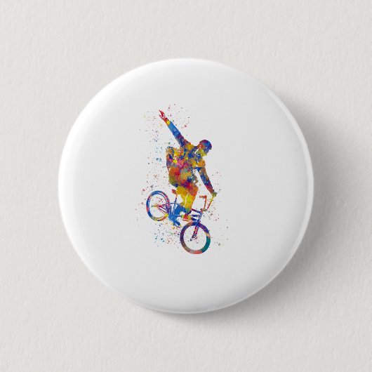 Watercolor bmx rider button (Vorderseite)