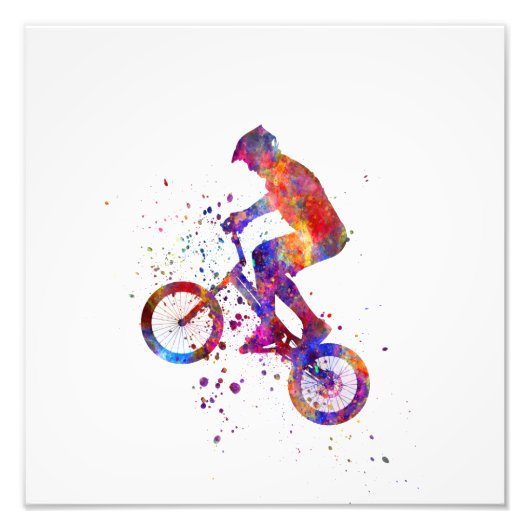 Watercolor bmx rider fotodruck (Vorne)