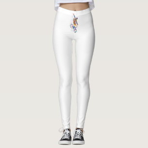Watercolor bmx rider leggings