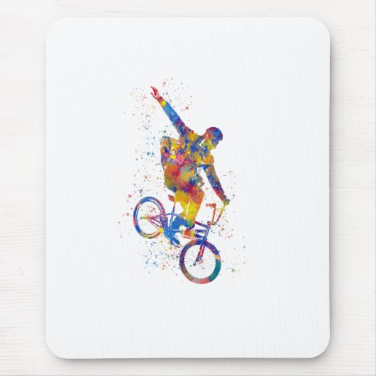 Watercolor bmx rider mousepad (Vorne)
