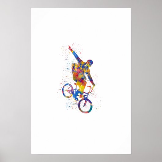 Watercolor bmx rider poster (Vorne)