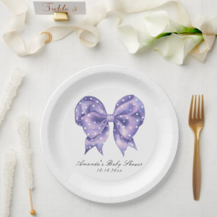 Watercolor-Bogen-Polka-Punkt-Baby-Party Pappteller