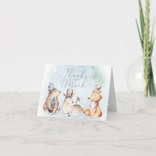 Watercolor Boho Animals Baby Dusche Danke