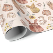 Watercolor Boho Baby Closing Baby Dusche Geschenkpapier (Rolleneckpunkt)