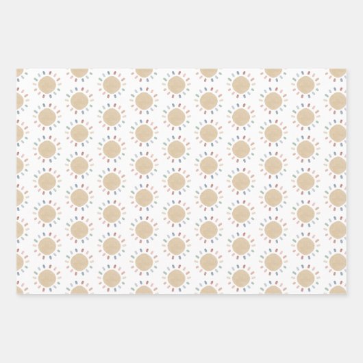 Watercolor Boho Baby Geschenkpapier Set (Vorderseite)