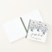 Watercolor Boho Babydusche Dreamcatcher Gästebuch Notizblock (Innenseite)