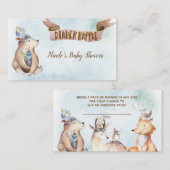 Watercolor Boho Bear Babydusche Windelwanne Windel Begleitkarte (Vorne/Hinten)