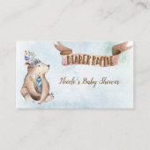 Watercolor Boho Bear Babydusche Windelwanne Windel Begleitkarte (Vorderseite)