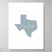 Watercolor boho blau Texas babe print Poster (Vorne)