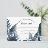 Watercolor Boho Blue Modern Fern Foliage UAWG Einladung (Stehend Vorderseite)