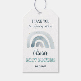 Watercolor Boho Blue Rainbow Baby Dusche Geschenkanhänger