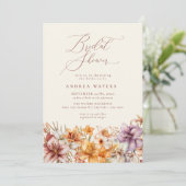 Watercolor Boho Blume | BRAUTPARTY Einladung (Stehend Vorderseite)