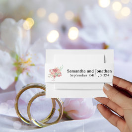 Watercolor Boho Blume White Wedding Einladungsbanderole