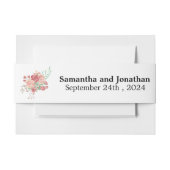 Watercolor Boho Blume White Wedding Einladungsbanderole (Vorderseite Beispiel)