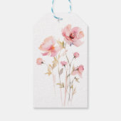 WATERCOLOR BOHO BLUSH PINK WILDBLUMEN BABY DUSCHE GESCHENKANHÄNGER (Rückseite)