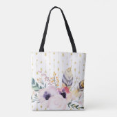 Watercolor Boho Bouquet Tasche (Rückseite)