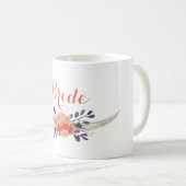 Watercolor Boho Braut-Tasse Kaffeetasse (VorderseiteRechts)