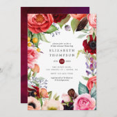 Watercolor Boho Brautparty Einladung (Vorne/Hinten)