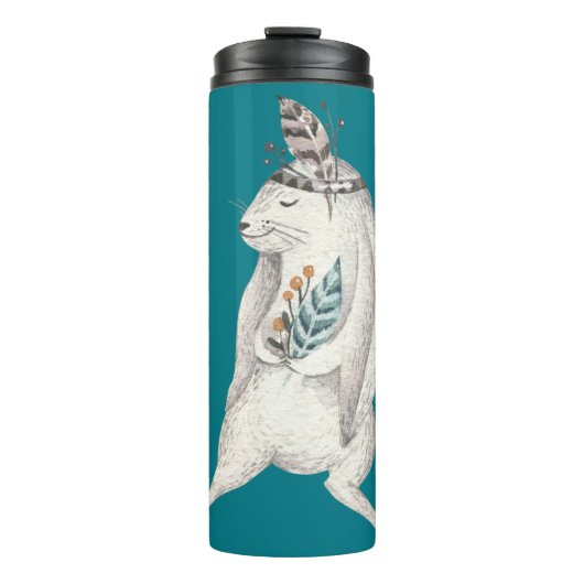 Watercolor Boho Bunny Thermosbecher (Vorderseite)