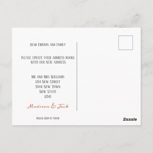 Watercolor Boho Cactus | Änderung der Anschrift Postkarte (Rückseite)