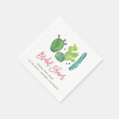 Watercolor Boho Cactus Brautparty Napkin Serviette (Ecke)