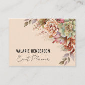 Watercolor Boho Cactus Feminine Script Business Visitenkarte (Vorderseite)