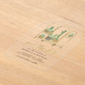 Watercolor Boho Cactus Wedding Save the Date Acryleinladungen (Ablage )