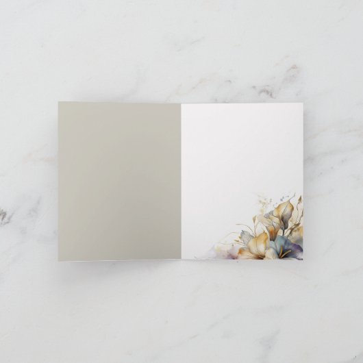 Watercolor Boho Calla Lily Floral Dankeskarte (Innenseite)