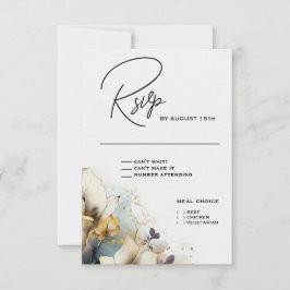 Watercolor Boho Calla Lily Floral RSVP Karte