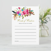 Watercolor Boho Chic Floral Baby Dusche Mama Berat Einladung (Stehend Vorderseite)