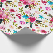 Watercolor Boho Chic Floral Geschenkpapier (Ecke)