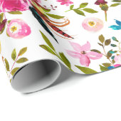 Watercolor Boho Chic Floral Geschenkpapier (Rolleneckpunkt)
