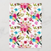 Watercolor Boho Chic Floral Wedding Bridal Beratun Hinweiskarte (Rückseite)