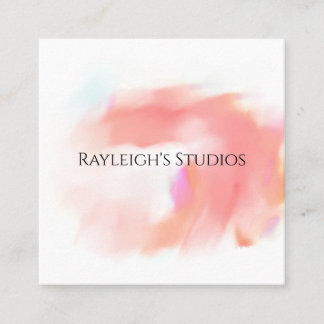 Watercolor Boho Cottage Shabby Chic Business Card Quadratische Visitenkarte