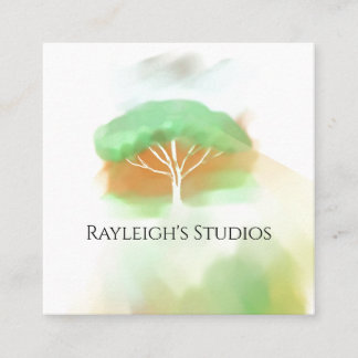 Watercolor Boho Cottage Shabby Chic Business Card Quadratische Visitenkarte