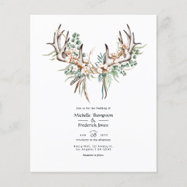 Watercolor Boho Cotton und Eucalyptus Boho Wedding Flyer
