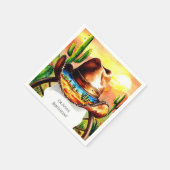 Watercolor Boho Cowboy Birthday Serviette (Ecke)