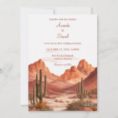 Watercolor Boho Desert Mountain Southwest Wedding  Einladung (Vorderseite)