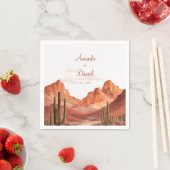 Watercolor Boho Desert Mountain Southwest Wedding  Serviette (Beispiel)