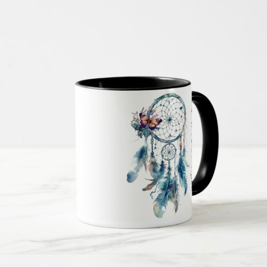 Watercolor Boho Dreamcatcher Tasse (VorderseiteRechts)
