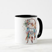 Watercolor Boho Dreamcatcher Tasse (VorderseiteRechts)