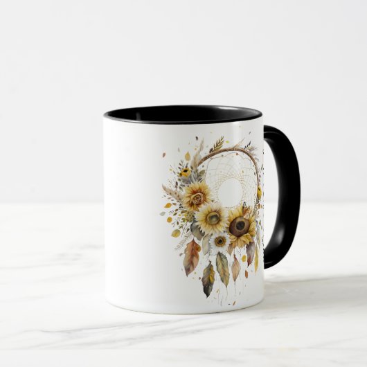 Watercolor Boho Dreamcatcher Tasse (VorderseiteRechts)