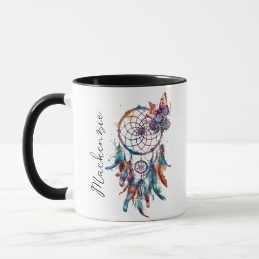 Watercolor Boho Dreamcatcher Tasse (Links)