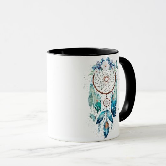 Watercolor Boho Dreamcatcher Tasse (VorderseiteRechts)