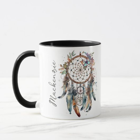 Watercolor Boho Dreamcatcher Tasse (Links)