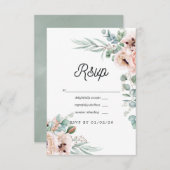 Watercolor Boho Eucalyptus Poppy Wedding RSVP Karte (Vorne/Hinten)