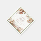 Watercolor Boho Fall Floral Baby Dusche Napkins Serviette (Ecke)