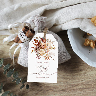 Watercolor Boho Fall Floral Baby Dusche Vielen Dan Geschenkanhänger